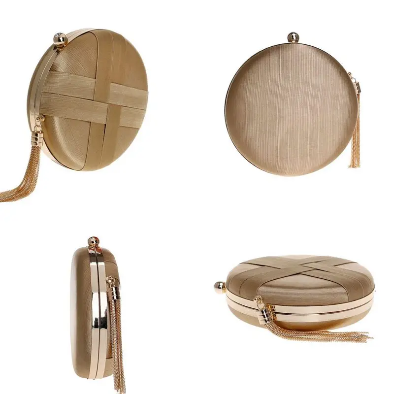 Женский Шелковый вечерний клатч сумка тоут Сумка с кисточкой подвеска для