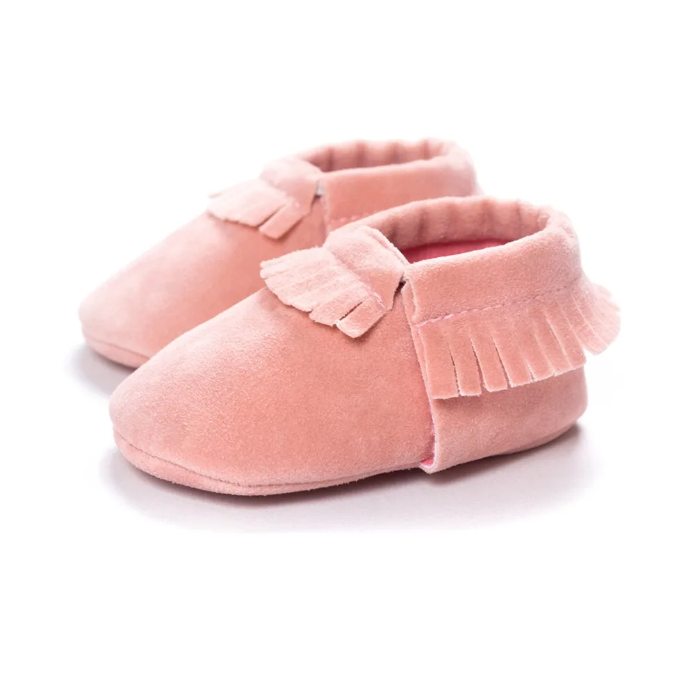PU Suede Leather Newborn Baby Boy Girl Baby Moccasins Soft Moccs Shoes Bebe Fringe Soft Soled Non-slip Footwear Crib Shoes images - 6