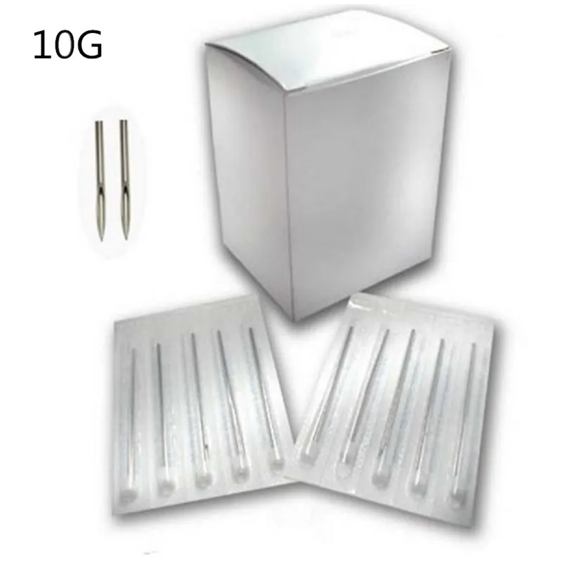 100pcs/Box 10G Disposable Body Piercing Needles Sterile Steel For Navel Ear Nose Lip Wholesale Supply | Красота и здоровье