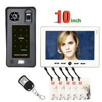 10 inch fingerprint ic card video door telephone intercom doorbell night vision security camera surveillance