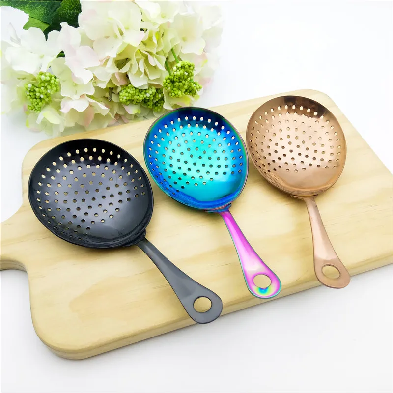 

Cucharas Spoon Colander Oversize Filter Stainless Steel Spoon Round Head Cocktail Scoop Draining Ladle Hot Pot Noodles Strainer