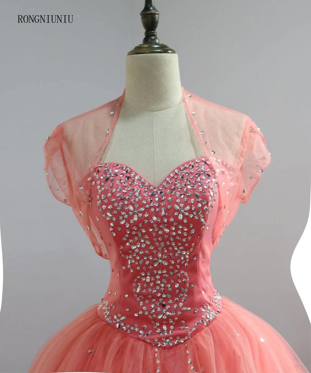 Quinceanera Dresses 2017 Jacket for Sweet 16 Girls Beading Crystal Ball Gowns Princess Styles Vestido de Debutante | Свадьбы и