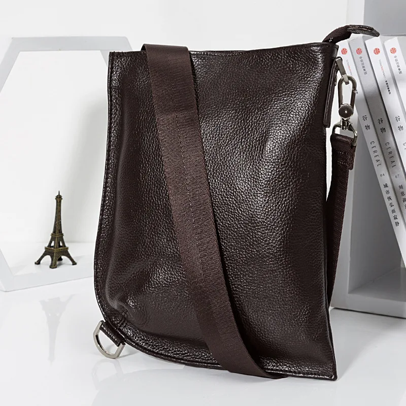 Натуральная корова натуральная кожа Мужская нагрудная сумка через плечо