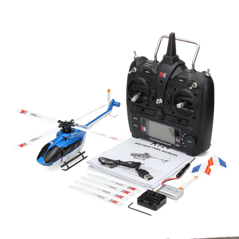 XK K124 6CH бесщеточный EC145 3D6G система RC вертолет RTF для FUTABA S-FHSS детей пульт