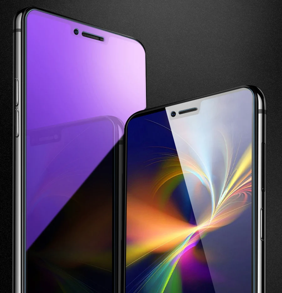 Защитное стекло из закаленного стекла для OPPO F9 R17 R15 Pro A3s Realme 2 Pro C1 K1 F5 A73 A83, синий, фиолетовый светильник, защитная пленка