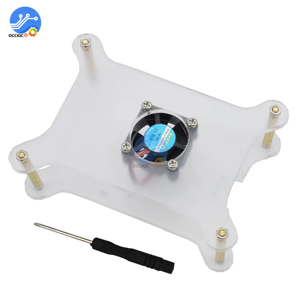 For Raspberry Pi 4 Case Shell for Raspberry Pi GT4A GT3A GT2A Acrylic Cover Shell Box With Cooling Fan and Screwdriver