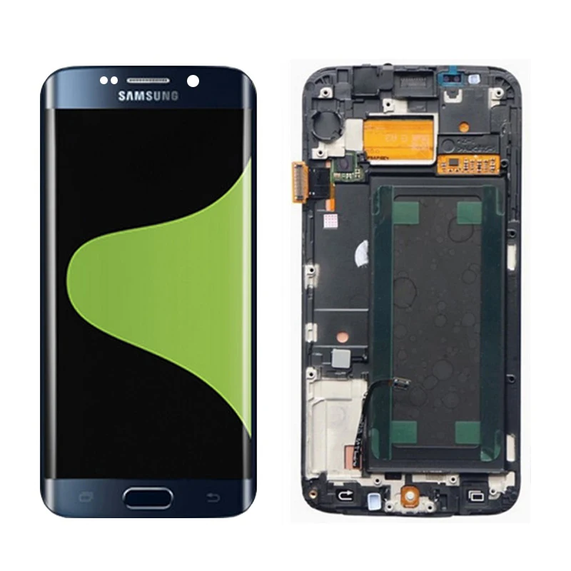 5,1 '' Супер Amoled lcd для samsung Galaxy S6 Edge G925 SM-G925F G925F дисплей с кодирующий преобразователь сенсорного экрана в сборе - Цвет: Black With Frame