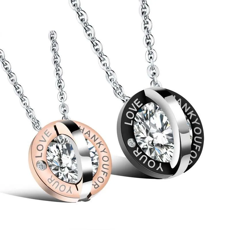 

Hot Sale Round With Cubic Zirconia Titanium Steel Necklaces For Men/ Women