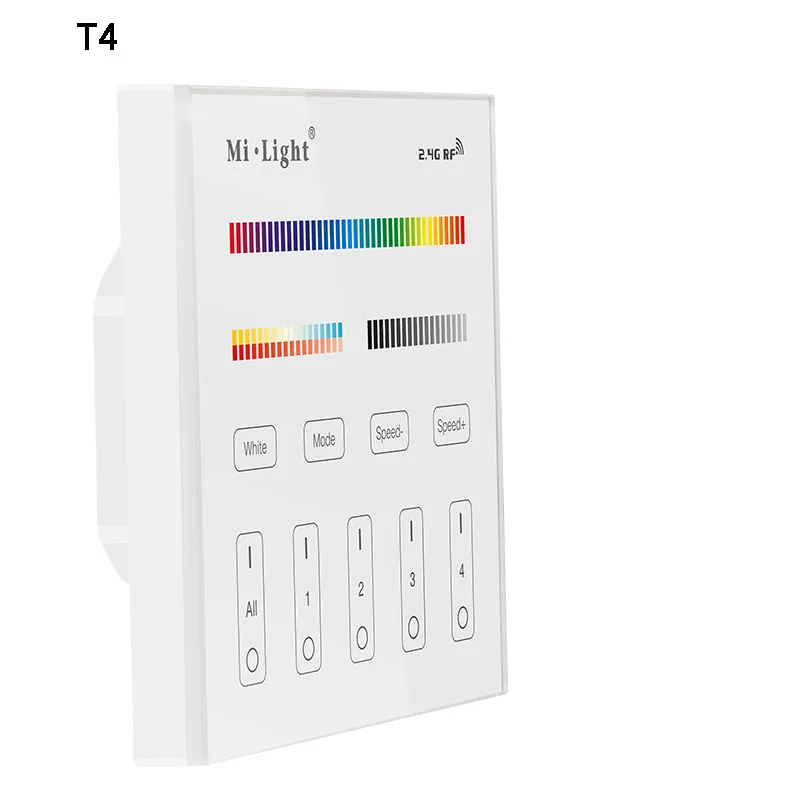 T4 Miboxer FUT013/FUT014/FUT012/FUT105 5 Вт 6 Вт 9 Вт 12 Вт E14 E27 Smart RGB CCT светодиодный светильник Blub лампа FUT092/FUT089/T4/B8 2,4 г пульт дистанционного управления - Испускаемый цвет: T4