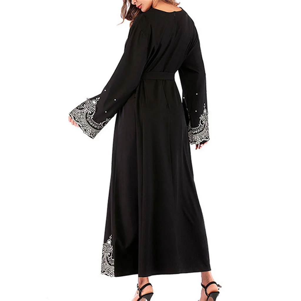 2019 Новое мусульманское платье для женщин размера плюс S ~ 5XL этнические халаты
