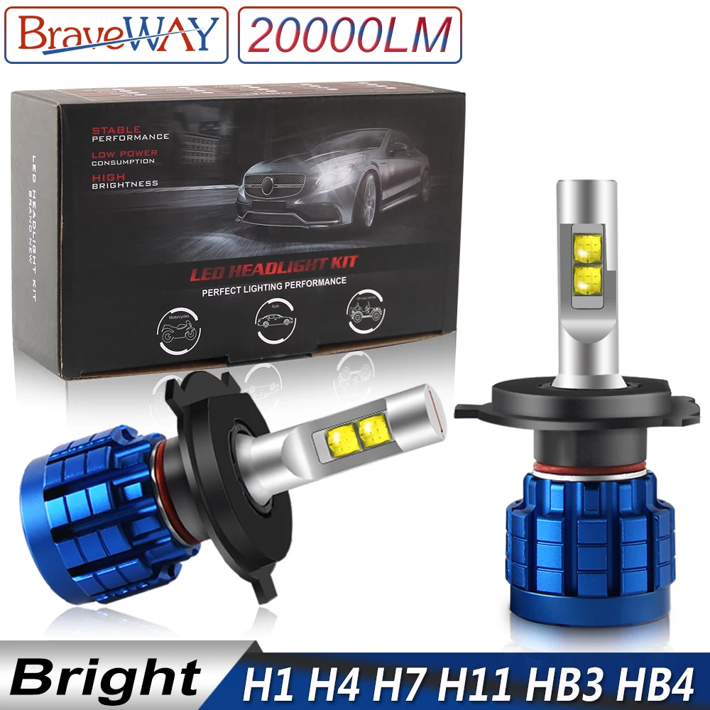 Лампа светодиодсветодиодный BraveWay 9005 лм H1 H4 H7 H8 H9 H11 HB3 HB4 H7|Передние LED-фары для авто|