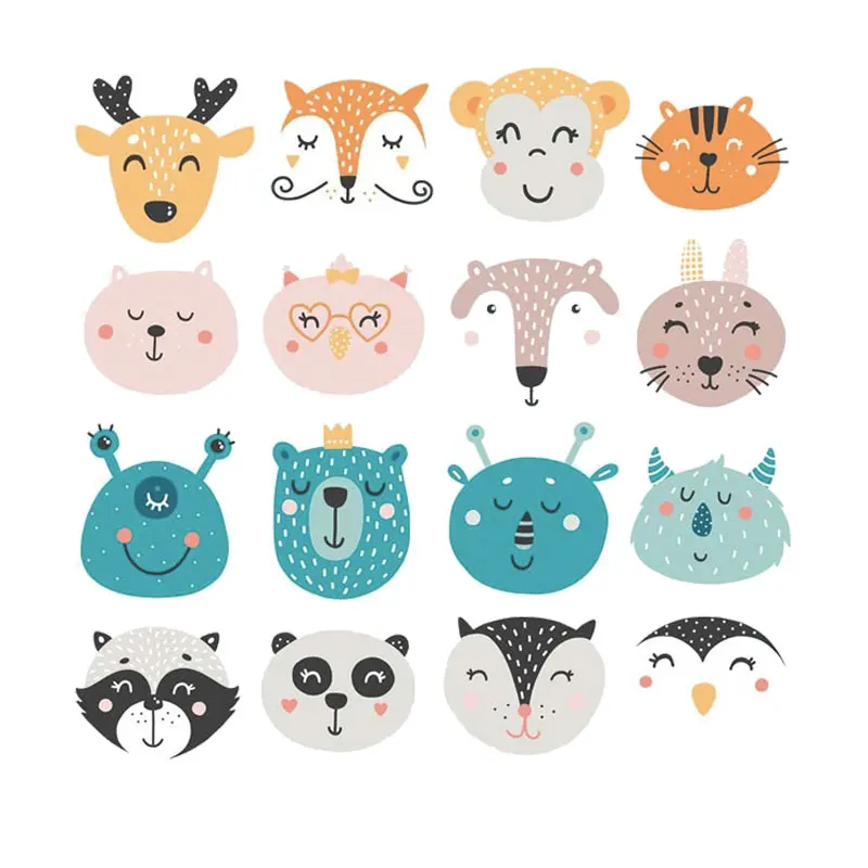 

animals clothes sticker fox panda iron on patches for clothing funny children gift heat transfer Jumpsuit for baby diy accessory