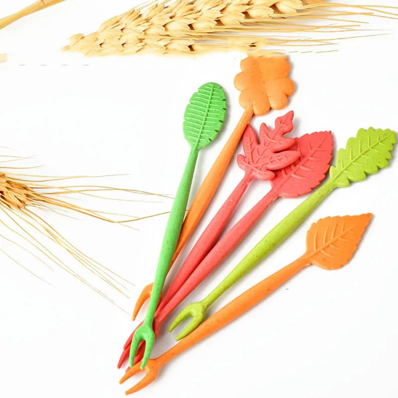 Вилка из натуральной пшеничной соломы 1 держатель и 16 вилок|fruit fork|fruit fork setfork set |