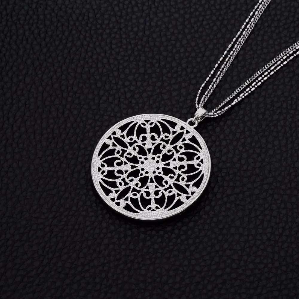 Круглое серебристое ожерелье с подвеской для женщин Нотр Дам де Парижа