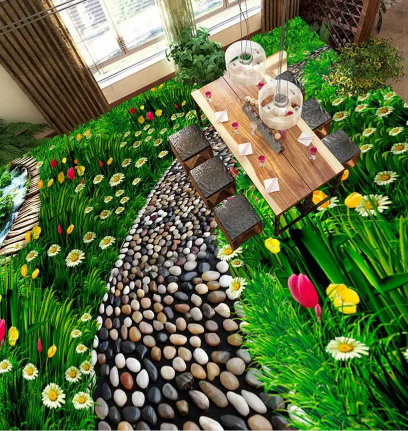 3d настил луга натуральный ПВХ обои пол картины фото настенные фрески обои|3d wall