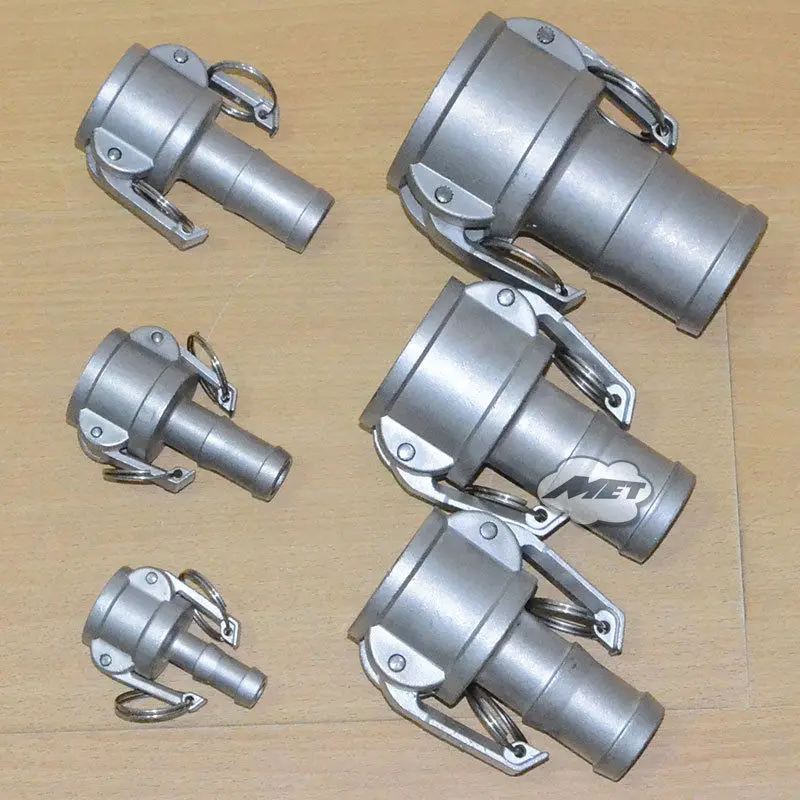 

MEGAIRON 1/2"-2" Hose Tail Barb Stianless Steel 304 Type C Trash Pump Adapter Female Camlock Fittings Cam Groove Max 250Psi