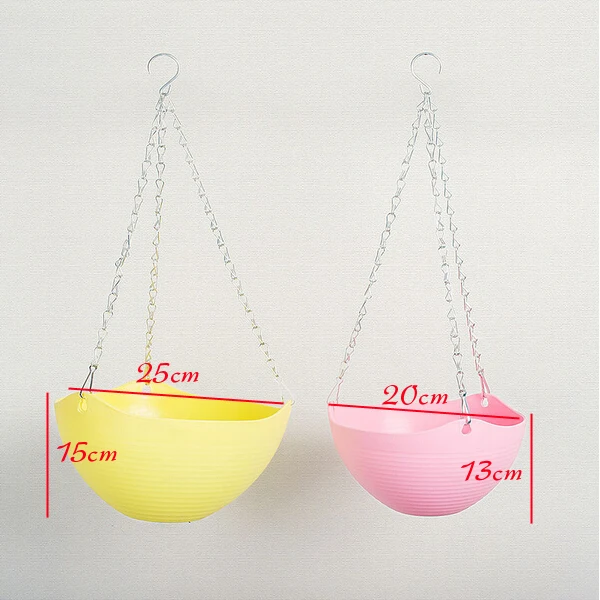 

2pcs/lot 9 Color Diameter 10 Inch Plastic Pots For Plants Hanging Basket Flower Pot For Art Home Decoration