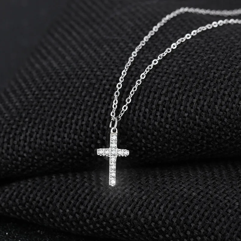 Ожерелья и подвески с фианитом для мужчин из нержавеющей стали|cross pendant necklace|cross
