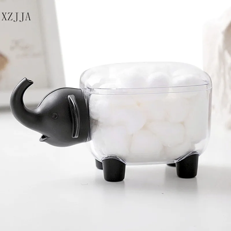 XZJJA Creative Cartoon Dust-proof Cotton Swab Storage Box Cute Elephant Cosmetic Home Desktop Organizer | Дом и сад