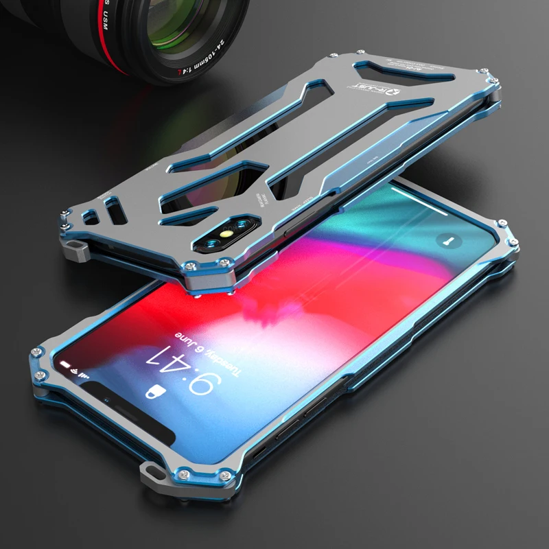 Роскошный Алюминиевый металлический чехол Gundam для iPhone XS/ XS Max тонкая жесткая