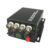 4 ch video fiber optical media converters 4 bnc transmitter receiver single mode 20km for cctv surveillance system