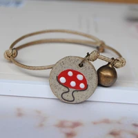 vintage ceramics beads mushroom panda rabbit bracelet women cute girls flower charms bracelet jewelry wedding party friends gift