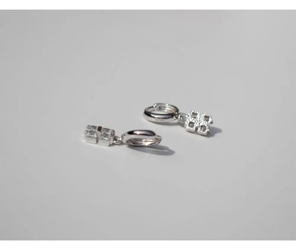 Новые серьги из стерлингового серебра 925 пробы модные квадратные короткие