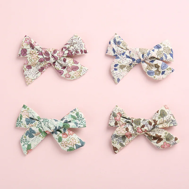 Set 37 with hairclip 4 шт./партия, ручная вязка, хлопок, лен, бант из нейлона, повязка на голову, бант для школьницы, аксессуары для волос - Цвет: Set 37 with hairclip