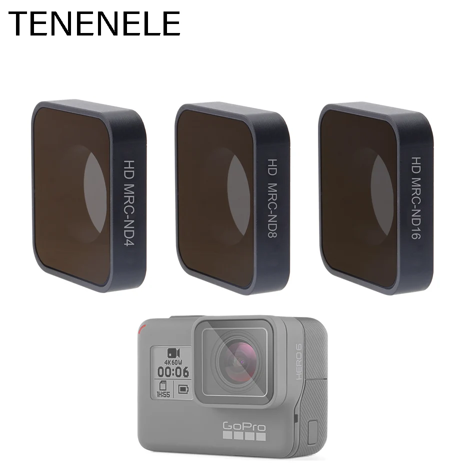 Tenenele-filtros para Câmera Conjunto de Filtros de Ação Neutra para Gopro Esportiva Densidade Hero 7 Black nd 4 8 16 2022 5 6
