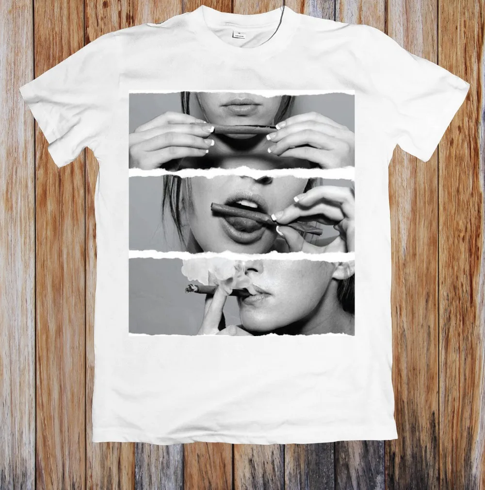 

Men T Shirt 2019 Summer Male O-Neck Sexy Girl Rolling Blunt Weed & Smoke Unisex T-Shirt Custom Shirt Printing