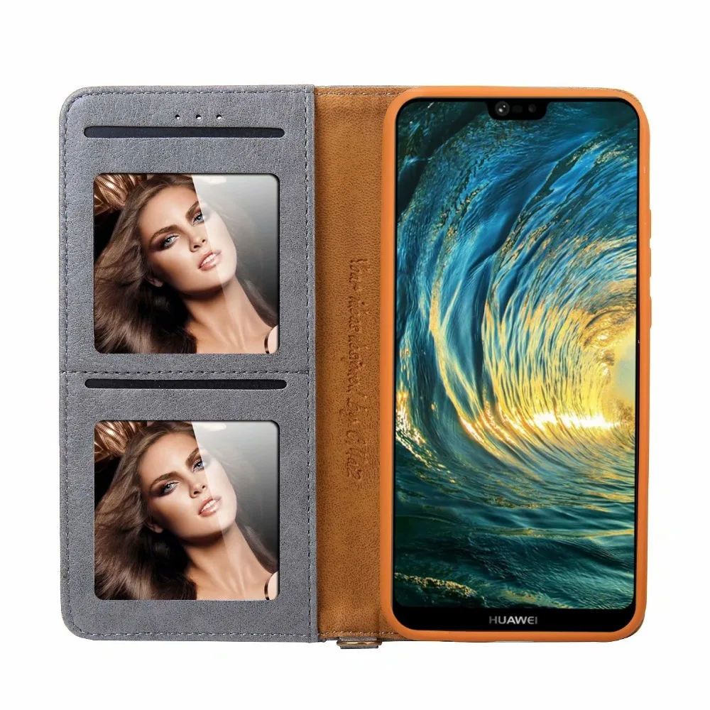 Для Huawei P20 двусторонний держатель для карт Магнитный Флип-книжка подставка