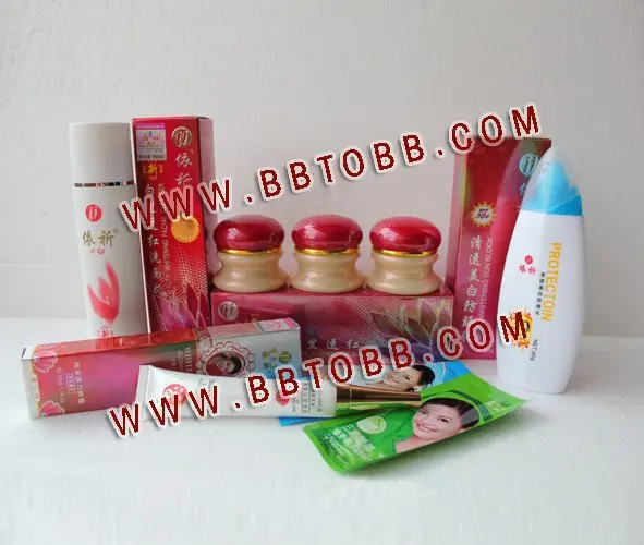 Free shipping YiQi Beauty Whitening 2+1 Effective In 7 Days (red cover set)+Yiqi Sunblock+Yiqi  Whitening Glossing  Eye Cream
