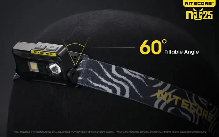 Nitecore NU25 3 светодиода перезаряжаемый налобный фонарь 360 люменов тройной выход светильник вес головной светильник вспышка светильник для бега на открытом воздухе головной убор светильник