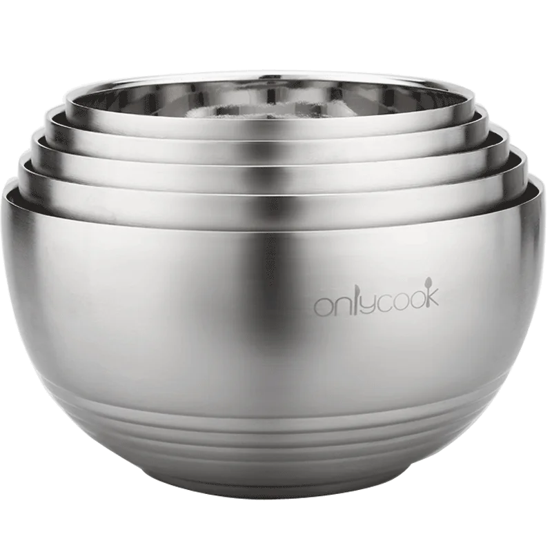 ONLYCOOK миска из нержавеющей стали с двойной изоляцией, миска с защитой от ожогов, увеличивающая Емкость