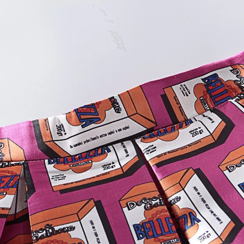 TWOTWINSTYLE мини юбка с принтом для женщин высокой талией на молнии рюшами