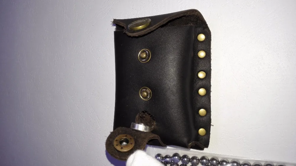 Прочный кожаный чехол поясная сумка для катапульты рогатки стальных шариков