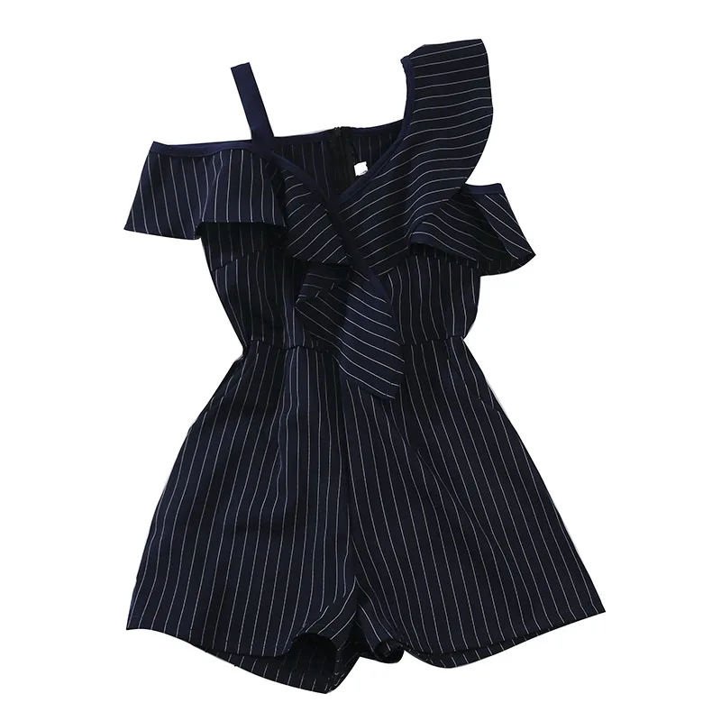 2019 new fashion women's jumpsuits casual loose strapless sexy high waist wide leg striped jumpsuit | Женская одежда