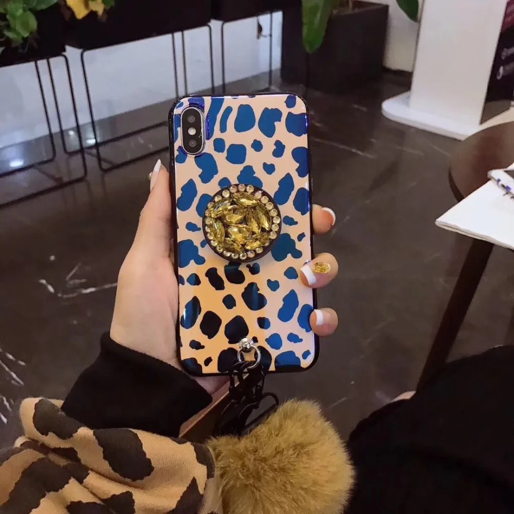 Роскошный чехол для Iphone X XS Max XR Bling crystal diamond с лисой подвеска меховым шариком 8 7 6 S