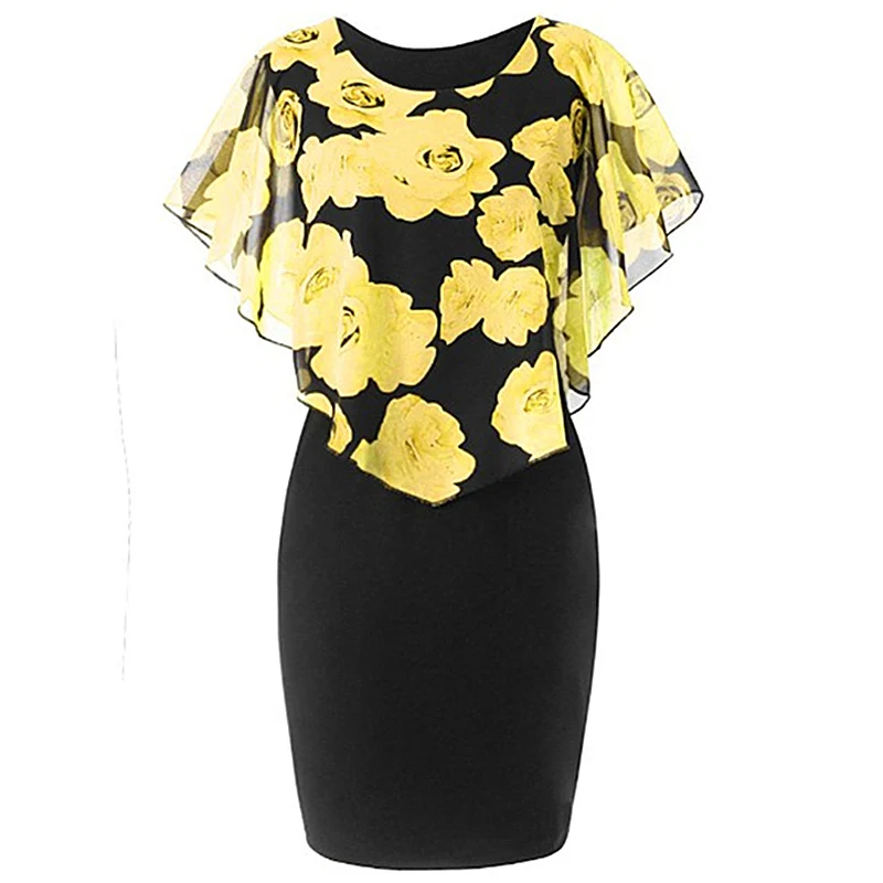 Женское платье с цветочным принтом модное облегающее большого размера|Женские