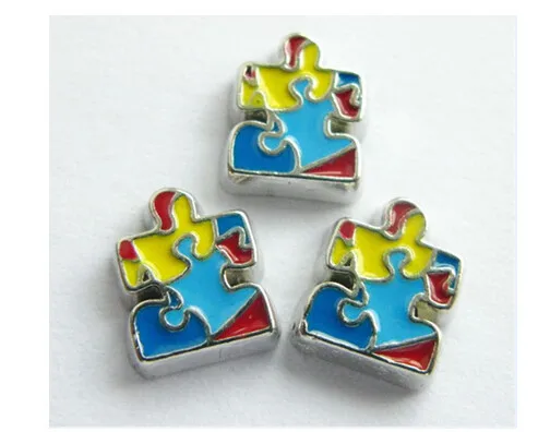 Personalized 30 Pcs/Lot Metal Puzzle Floating Locket Photo Charm Fit For Glass Memory Necklace | Украшения и аксессуары