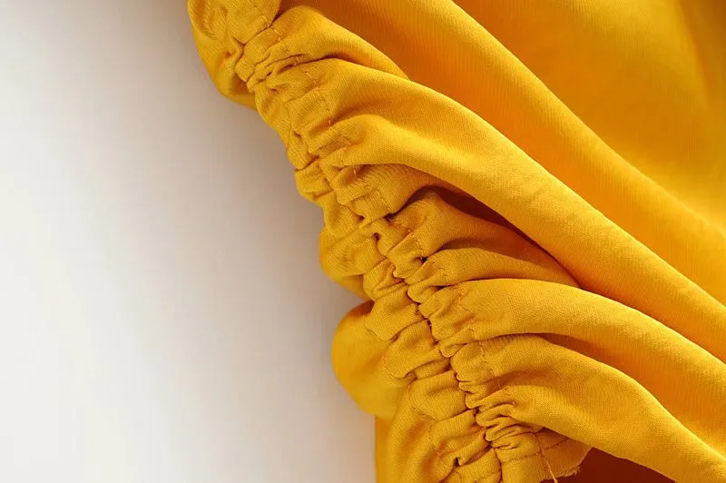 Bazaleas шикарное женское мини платье с боковой шнуровкой vestidos желтое шелковое