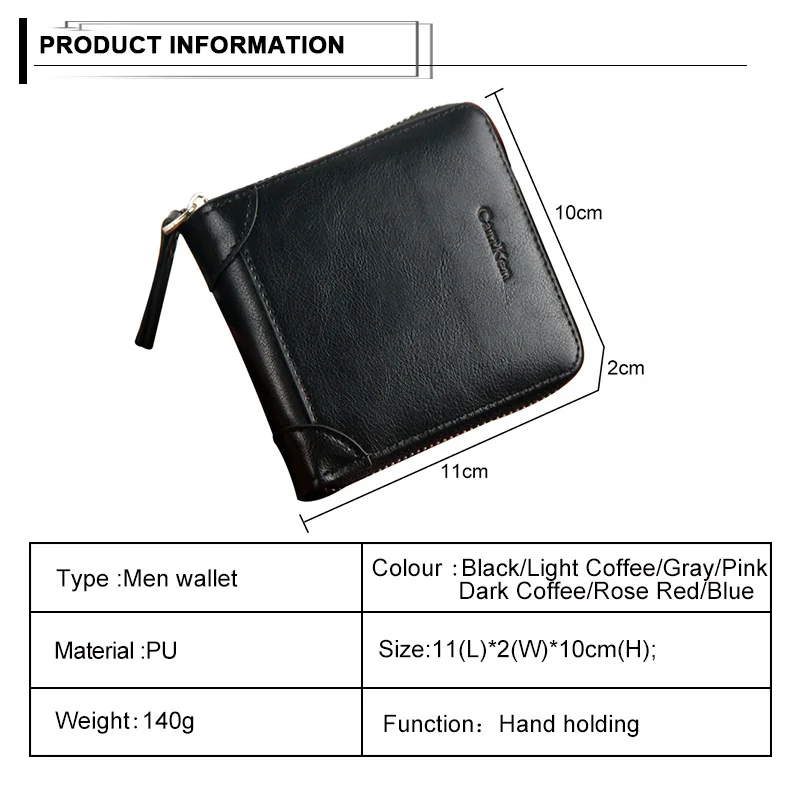 Винтажные кожаные кошельки унисекс на молнии, одноцветные, 2 сложения, женские кошельки, одноцветные, из искусственной кожи, держатели для кредитных карт, портмоне, мужской карт-Холдер, кошелек