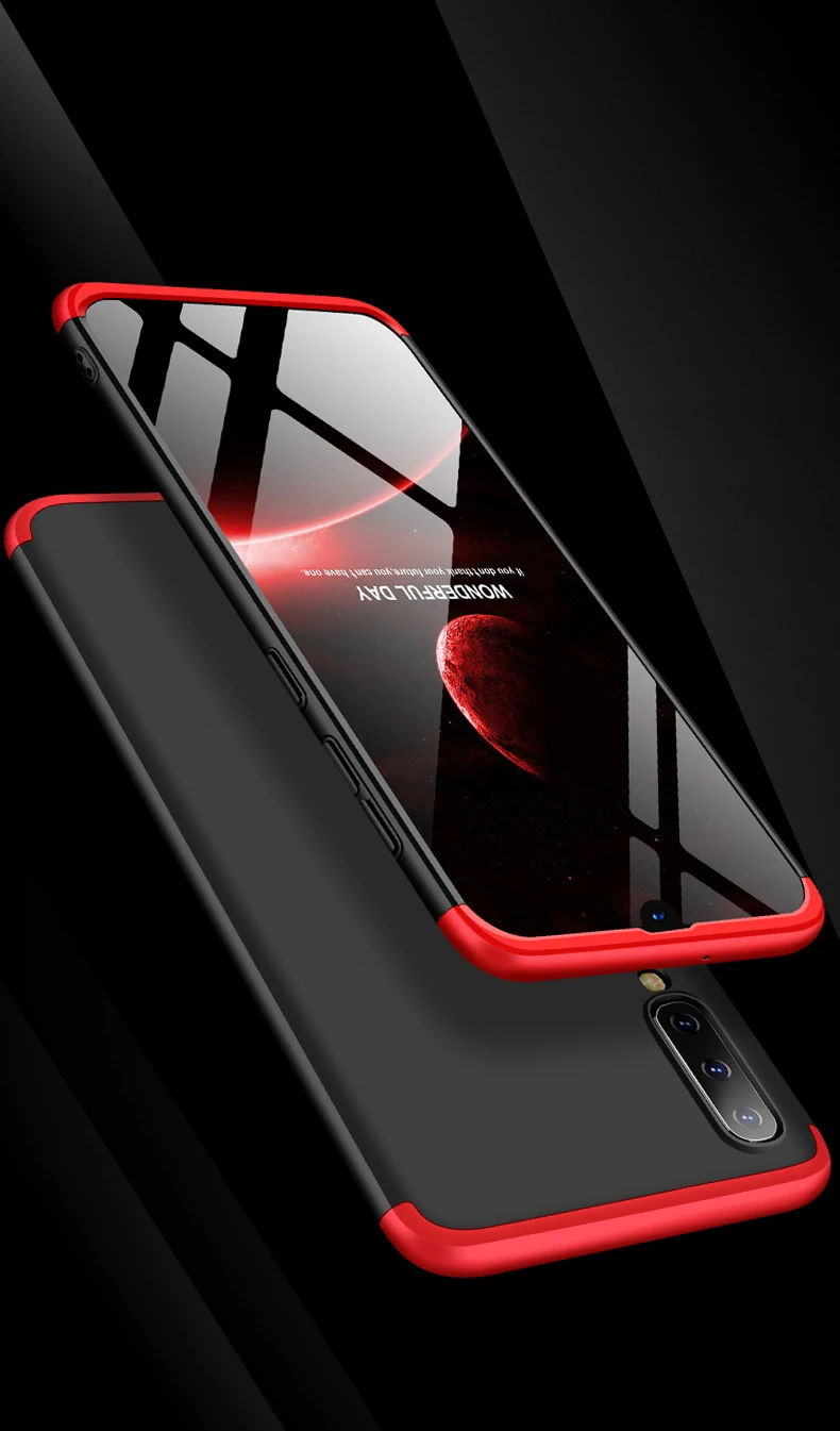 3-в-1 чехол-накладка для samsung Galaxy A10 A20 A30 A40 A50 A70 ПК Жесткий матовый чехол-гибрид для телефона чехол-Броня с защитной оболочки Coque