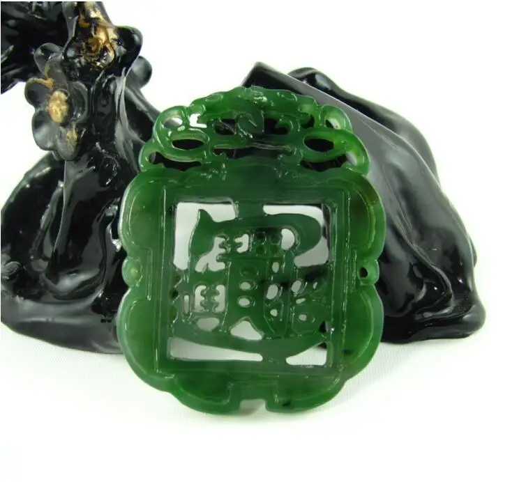 natural HETIAN jade jasper Zhao cai Jin bao pendant Hollow out Bao zi China QINGYU necklace pendants fine jewelry | Украшения и