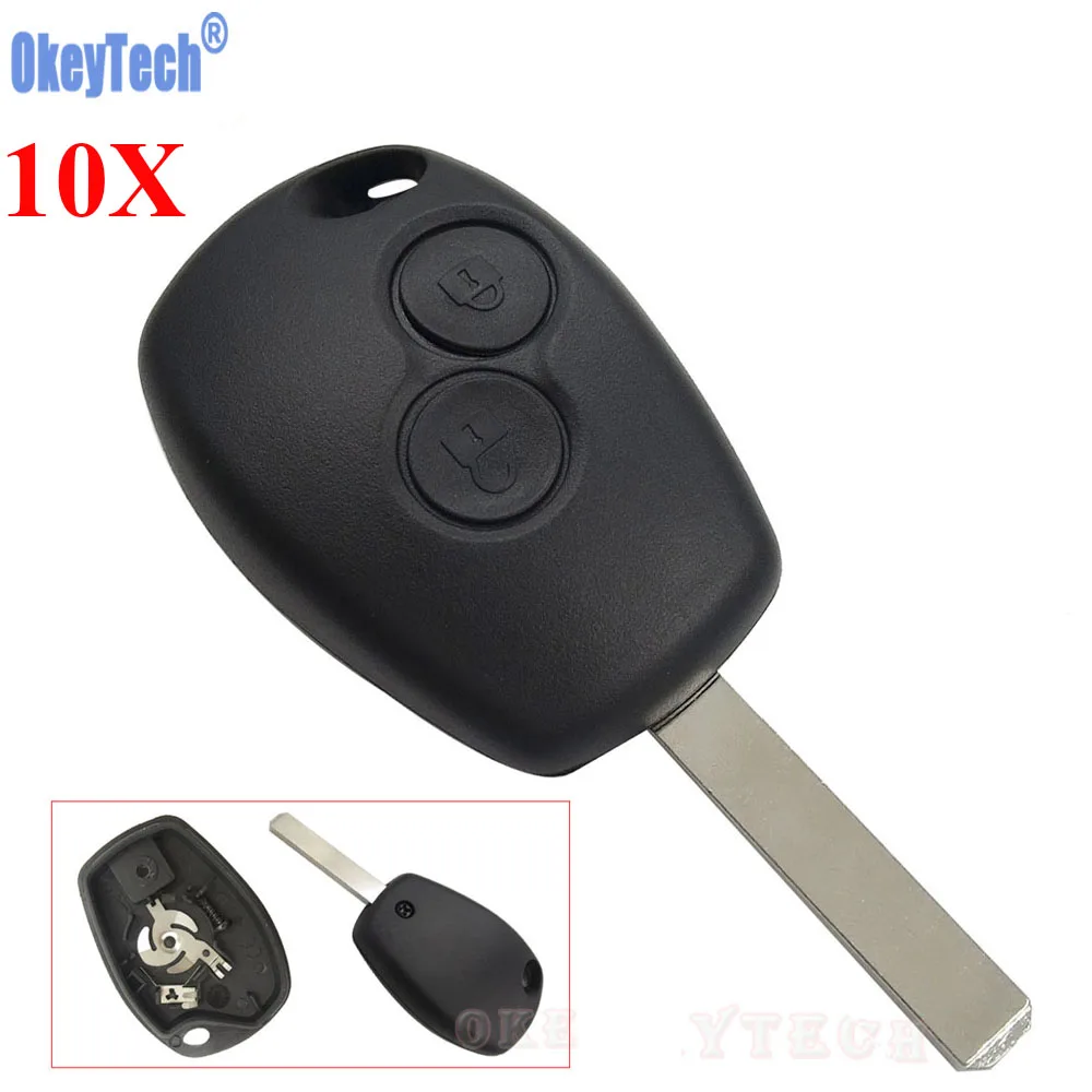 OkeyTech 10 шт./лот 2 Автомобильный ключ с кнопкой чехол для Renault Duster Modus Clio 3 Twingo DACIA Logan