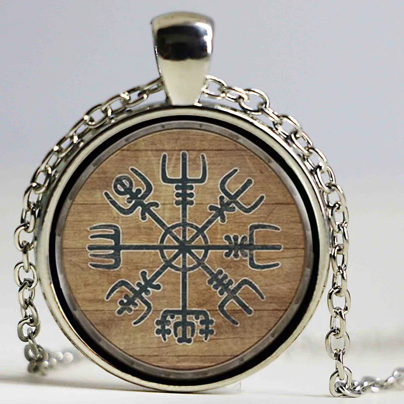 Щит викинга стекло кабошон с фото ожерелье серебро Винтаж лошадь арт подвесной