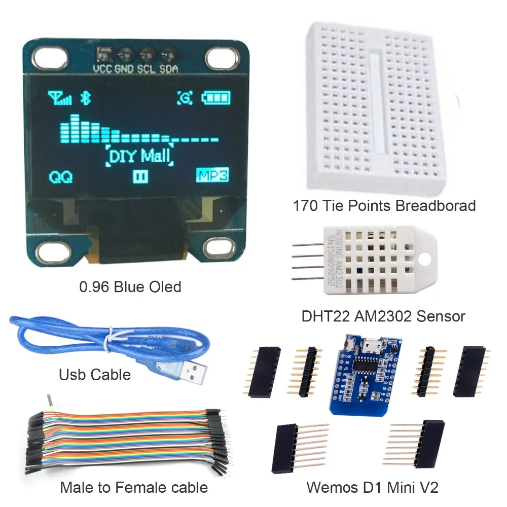 Комплект метеостанций RCmall для arduino с OLED дисплеем esp8266 WEMOS IOT FZ2691|GPS-системы дронов| |