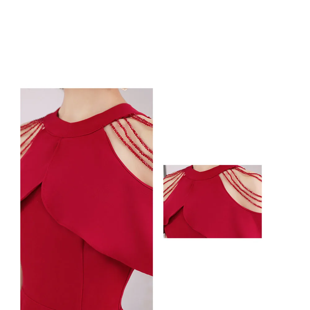 Элегантное короткое коктейльное платье с рукавами для девочек красное свадебное