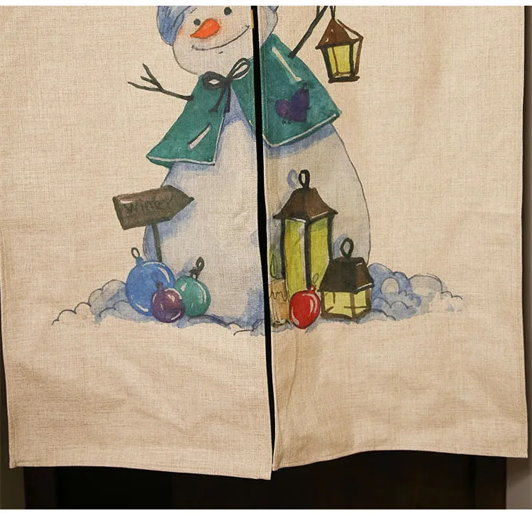 Занавеска на дверь из хлопка и льна мультяшный Декор для дома праздника