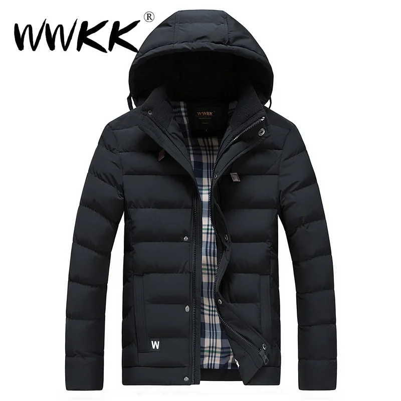 Black WWKK новая зимняя куртка теплая парка Мужская Тренч мужская одежда подкладка из хлопка куртка Аляска Подростковая ветрозащитная непромокаемая Верхняя одежда Топы - Цвет: Black